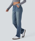 Jean bootcut délavé Etoile taille basse avec bouton, fermeture éclair et poches wielokrotności