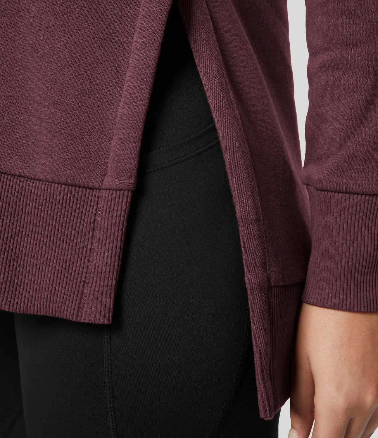 Bluza Casual i bawełniana z Col Rond et Fente Latérale