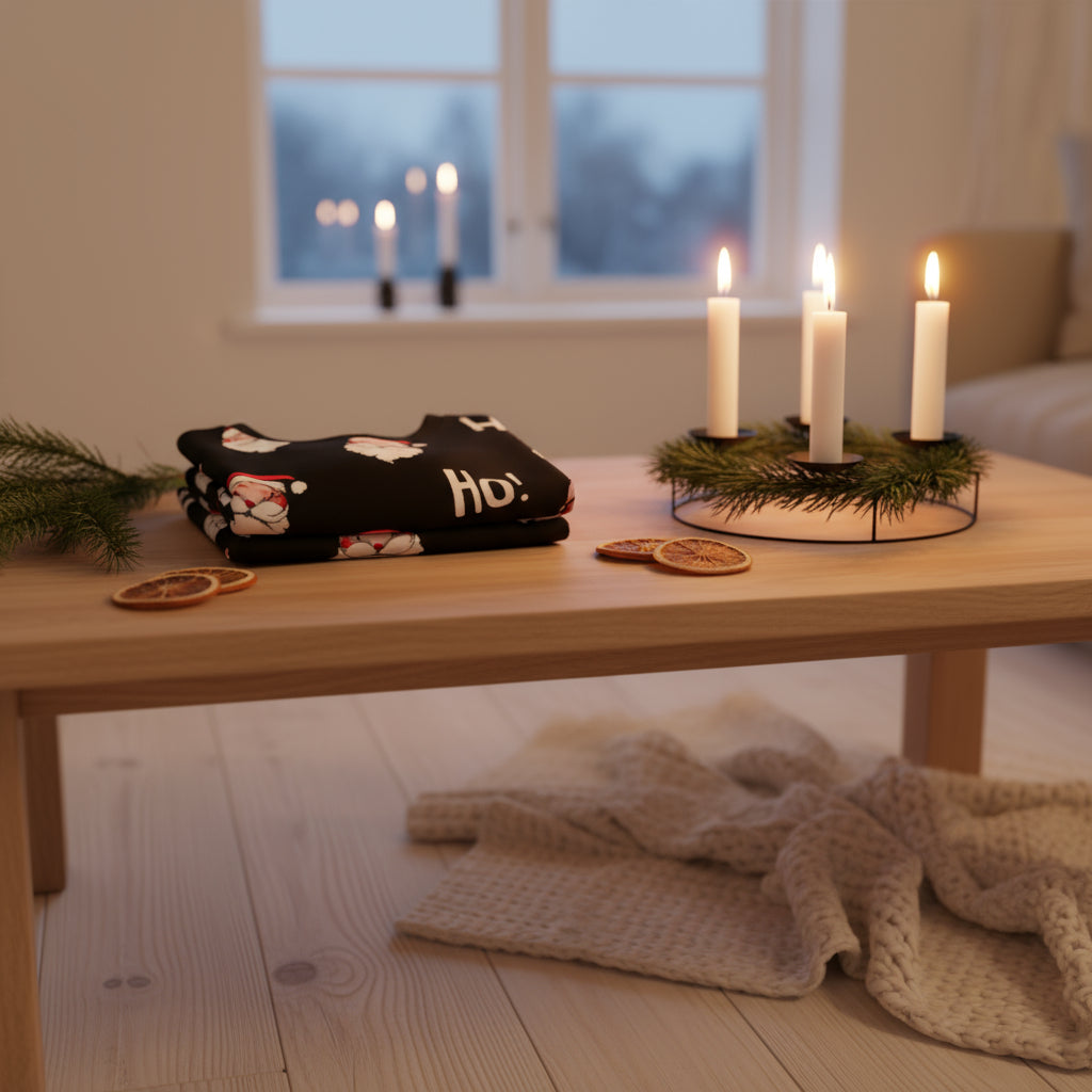 Ensemble pajama de Noël pour femme avec chemise à manches longues