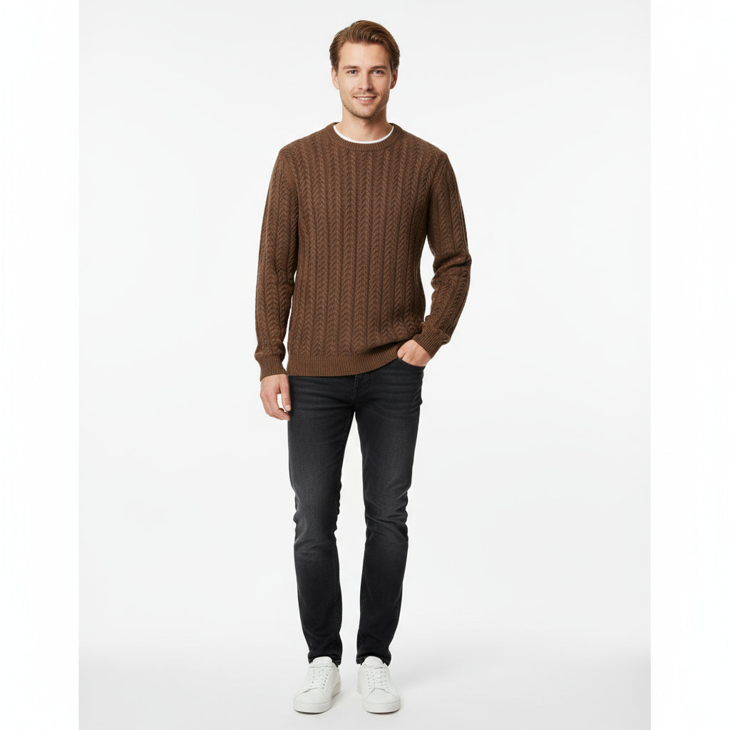 Pull en laine premium à torsade