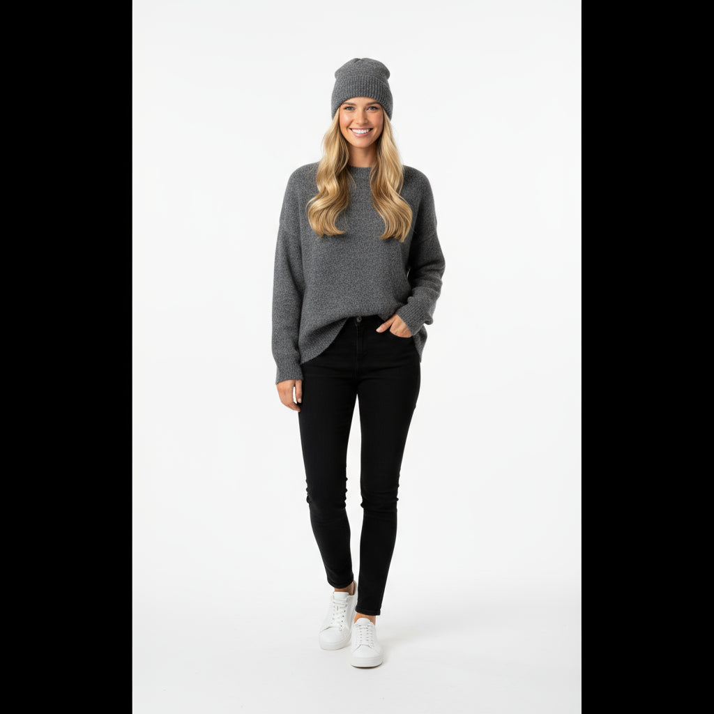 Czapka z miękkiej kaszmiru na zimę