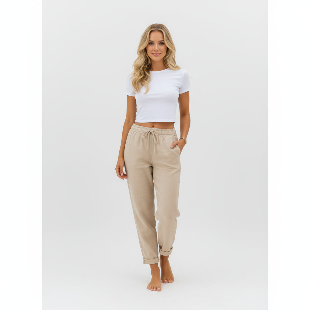 Spodnie i lniane tendence au Charme élégant