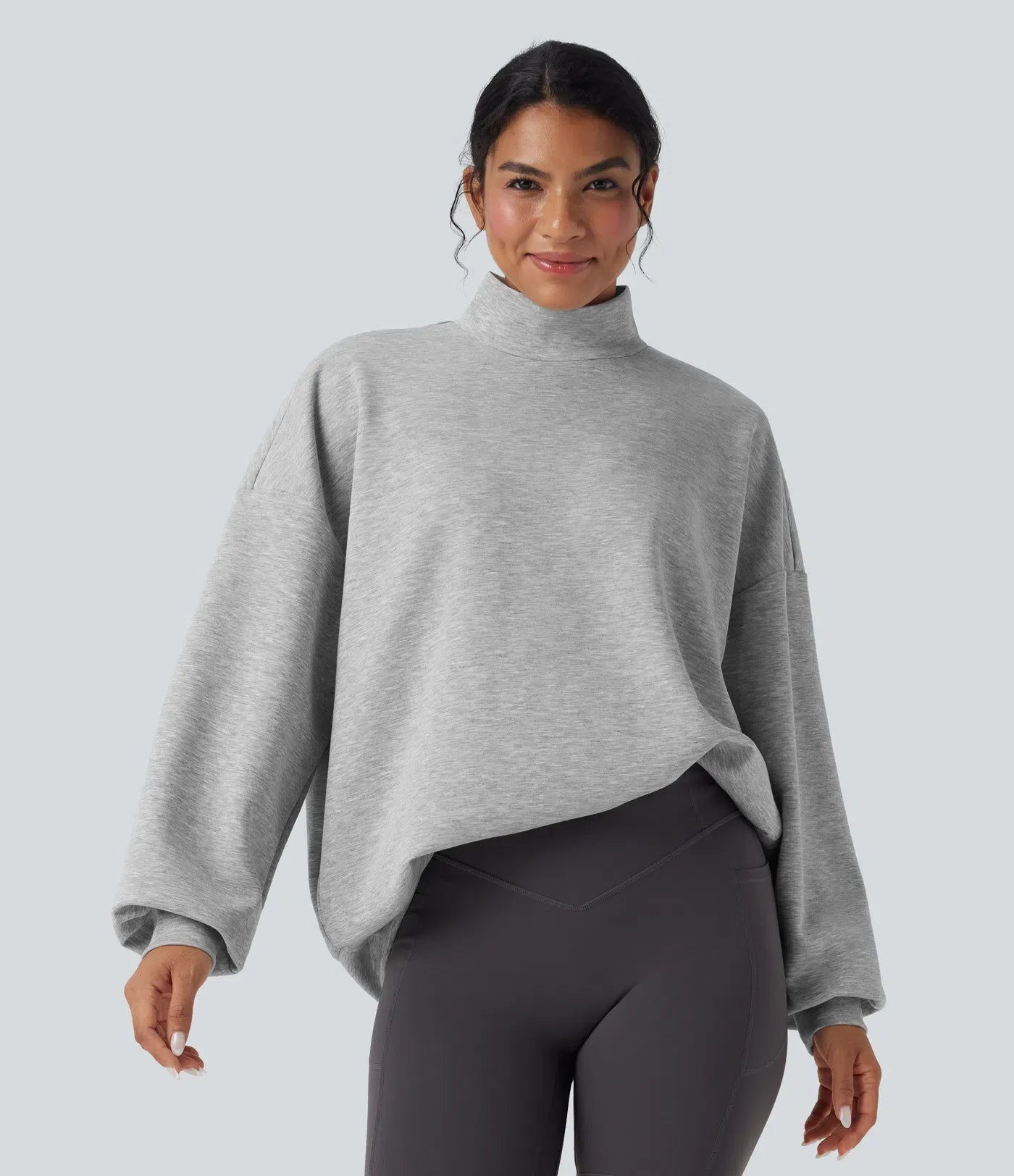 Bluza casual col montant coupe décontractée z kieszeniami