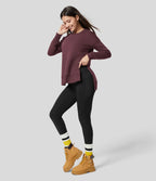 Bluza Casual i bawełniana z Col Rond et Fente Latérale