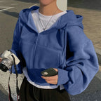 Sweat à capuche court z podwójnym prysznicem polarnym i eklerem fermeture