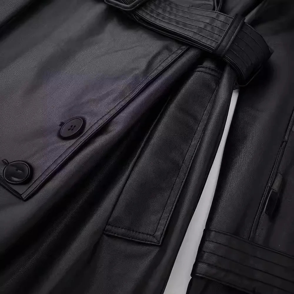 manteau i simili cuir style français