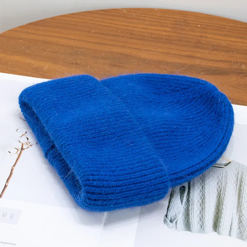 Bonnet d'hiver doux en Fourrure de lapin