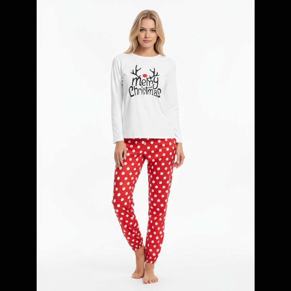 Ensemble piżama de Noël rouge à imprimé Original