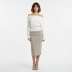 Pull tendance épaules dénudées et coupe décontractée