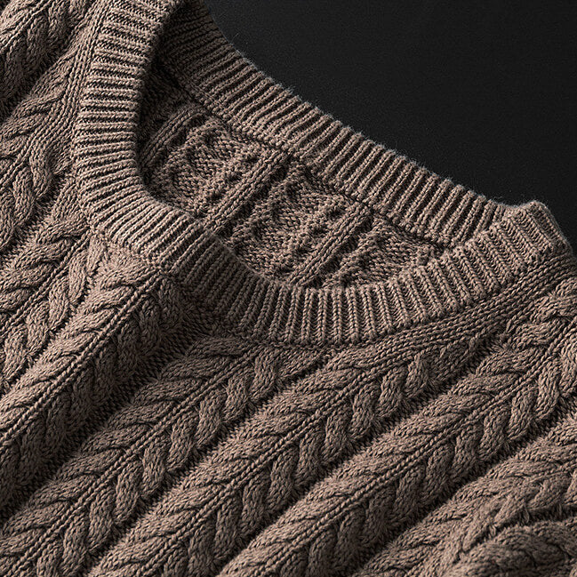 Pull en laine premium à torsade