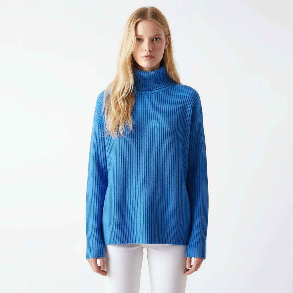 Polo z prążkowanej wełny