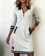 Robe Chic À Manches Longues En Coton 