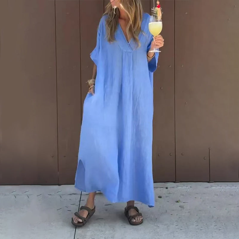 Alessia – Robe Décontractée à Col en V